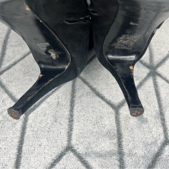 LK Bennett London Black Nikata Suede Leather Heeled Boots - Picture 9 of 11